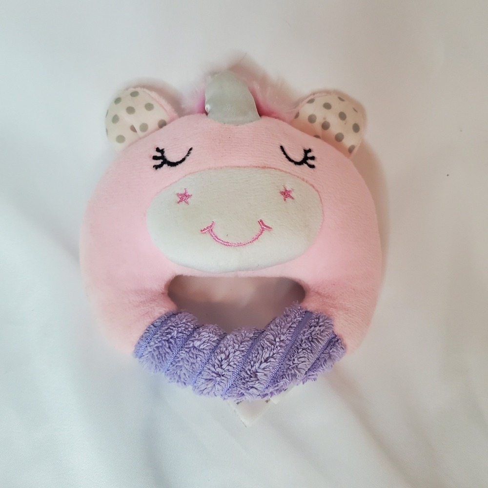 Spark Imagine Unicorn Plush Rattle‎ Ring Toy Baby Infant Pink Purple